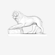 leone funraire louvre di parigi, francia art il museo del muse du 3d print model - Mito3D