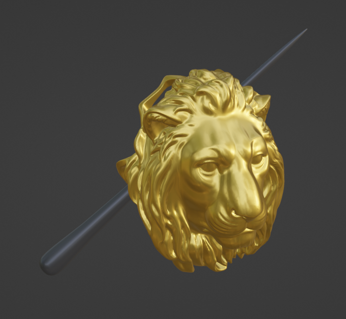 lion hair pin sticks barrette 3D print model - Mito3D