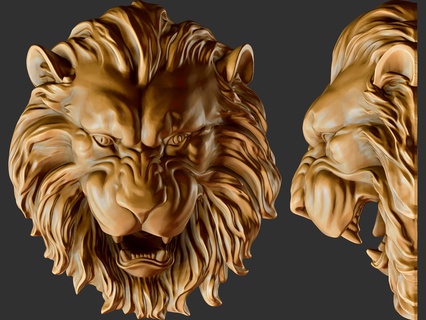 lion head Art jewellry pendant rings sculpture decoration resin carved interior design exterior bust toy art cnc church furniture home accessories decor easter halloween vase stone lamp 3d print model - Mito3D