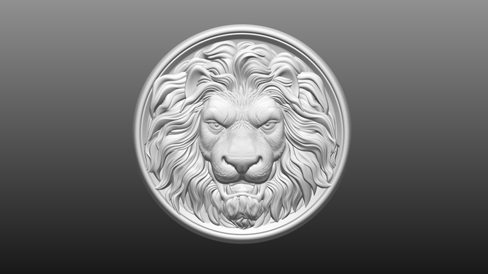 leone testa head animale mare giungla arredamento scultura cnc artcam decorativo 3d print model - Mito3D