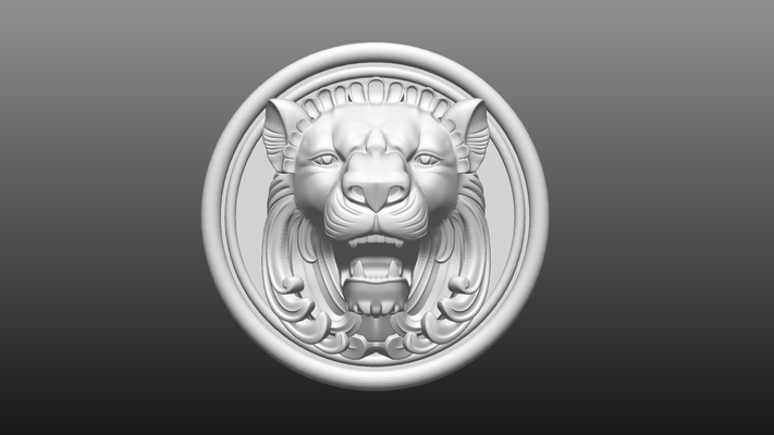 leone testa animale mare giungla arredamento scultura cnc artcam decorativo 3d print model - Mito3D