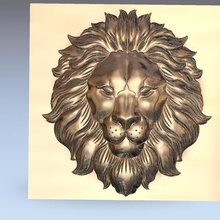tête de lion en bas-relief modèle cnc art animal la sculpture eagraving 3d 3d print model - Mito3D