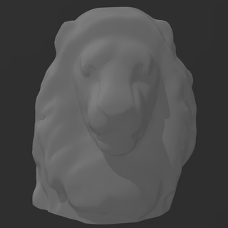 Lion tête buste animal jungle faible poly art 3d print model - Mito3D