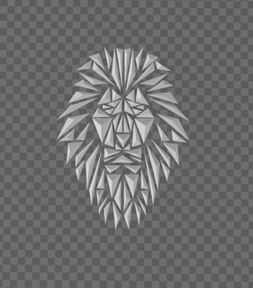 lion head geometry geometric frame triangle decoration offer 3d print model - Mito3D