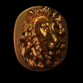 león cabeza oro puerta ornamento León 3d print model - Mito3D
