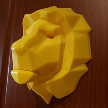 lion head lowpoly art wall hanging low poly animal 3d print model - Mito3D