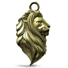 Lion tête pendentif bijoux bijou animal félin 3d print model - Mito3D