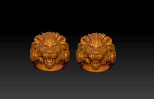 Lion tête ring1 2 bague 3d print model - Mito3D