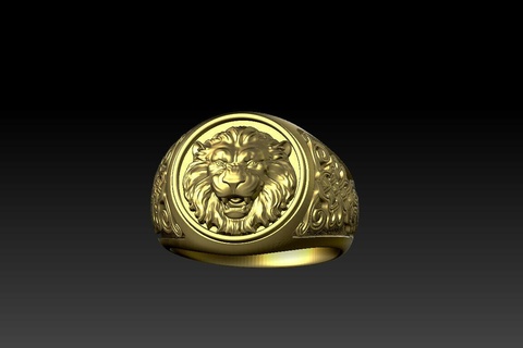 lion head ring 3 3d print model - Mito3D