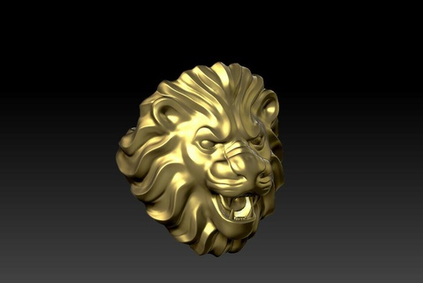 Lion tête bague 5 Lion bague 3d print model - Mito3D