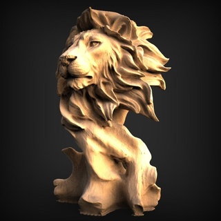 lion head stand Art animal sculpt wild nature 3d print model - Mito3D