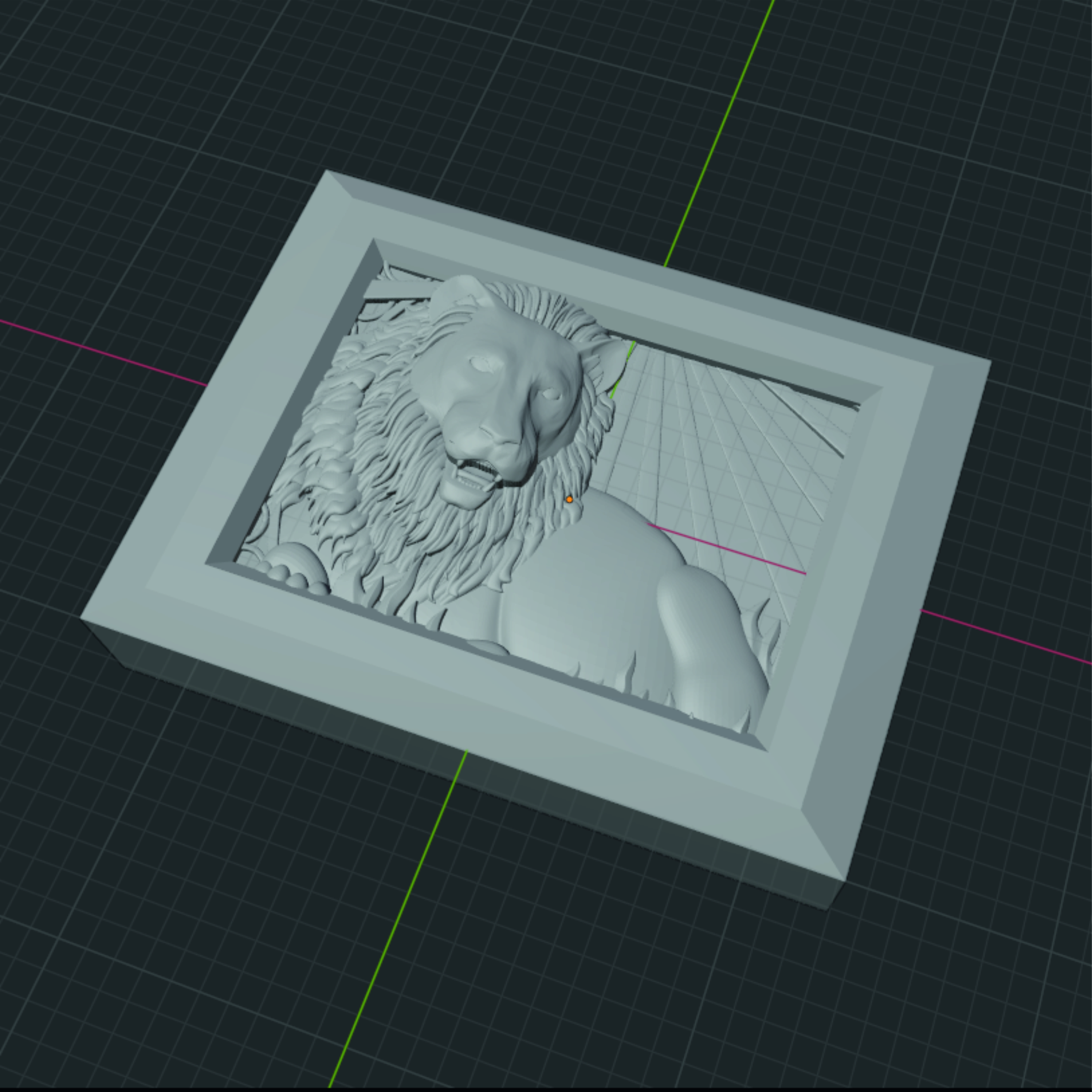 lion in rectangle jewelry sun bracelet 3D print model - Mito3D