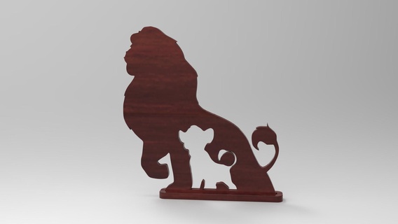 lion king base animal home scupture statue 3d print model - Mito3D