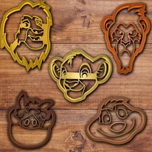 lion king cookie cutter set home mufasa scar timon pumba simba fondant 3d print model - Mito3D