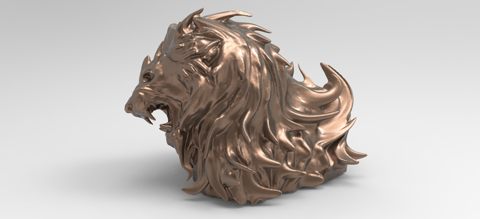 Lion Roi rugir buste 3d print model - Mito3D