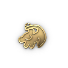 Lion Roi Facile pendentif 3d impression modèle bijoux disney Collier Simba dessin animé enfant enfants bébé or argent imprimable soutien personnage métallique 3d print model - Mito3D
