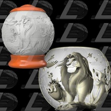 lion king spherical night light lithophane 3d print model - Mito3D