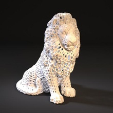 lion king voronoi art decor statuette animals mathematical shepherd print 3d 3d print model - Mito3D