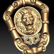 lion knocking door cnc art 3d print model - Mito3D