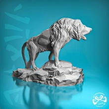 lion lowpoly low poly easy ender art toy game yiixpe setting sculpture statue stl obj desk home print 3dprinter model decoration resin sla animal animals africa king 3d print model - Mito3D