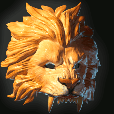 leone maschera animale africa zoo costume 3d print model - Mito3D