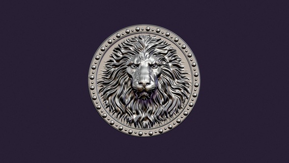 lion medallion Jewelry lion tiger cat big buckle medallion profile cameo casting pendant coulomb pendent jewelry jewellery necklace brooch  3d print model - Mito3D