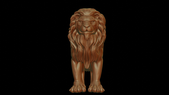 lion miniature 3d print model animal wild lioness sculpture polygonal lowpoly art statue figurine 3d print model - Mito3D