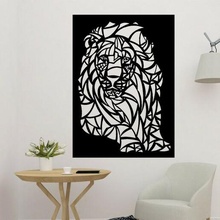 lion motifs wall sculpture 2d decor tatto vector line art 2d_art surfing decoration 3d print model - Mito3D