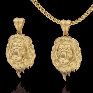 lion pendant lion pendant silver gold jewelry printable 3d model trend fashion design zbrush  3d print model - Mito3D
