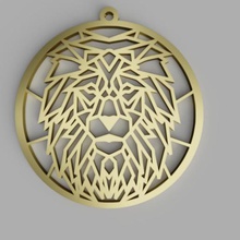 lion pendentif de la mode dub le reggae rastafari rasta décalque collier 3d print model - Mito3D