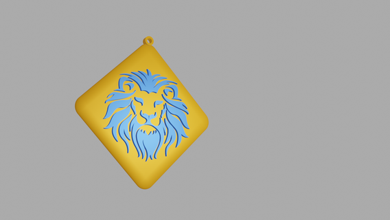 lion pendant - keychain badge keychains ornaments jewels ear rings jewellery magnets 3d print model - Mito3D