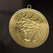 lion pendant jewelry gold jungle king dominance real mens 3d print model - Mito3D