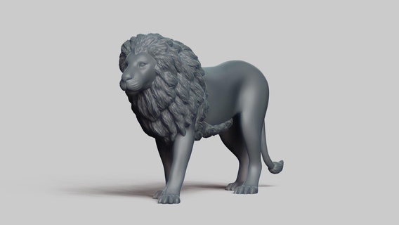 Leone posa 02 stl file 3d stampa modello mammifero animale fauna selvatica design arte figurine giocattolo pla resina creality natura 3d print model - Mito3D