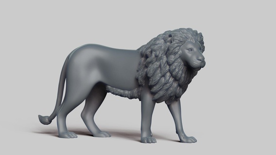 Leone posa 03 stl file 3d stampa modello mammifero animale fauna selvatica design arte figurine giocattolo pla resina creality natura 3d print model - Mito3D