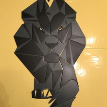 lion puzzle style wall decoration 36 cm 70 art 3d printer feline kitty 3d print model - Mito3D