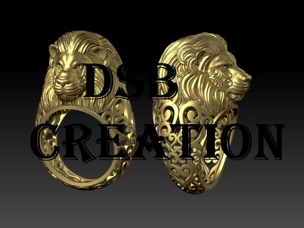 lion ring 3d print model - Mito3D