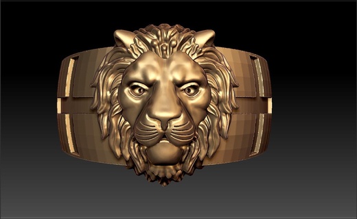 Leone squillare tigre wild lion animal ring face lionface 3d print model - Mito3D