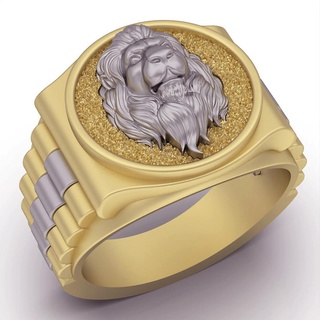 lion ring silver gold jewelry printable 3d model trend fashion design zbrush tiger 3d print model - Mito3D