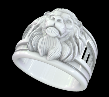 lion ring majesty strength courage leadership power symbolism 3d print model - Mito3D