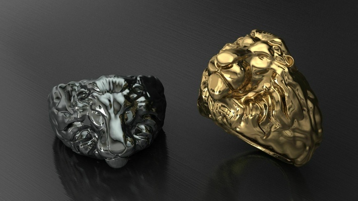león anillo 3dm stl colgante pendiente 3dprintable impresión 3d print model - Mito3D