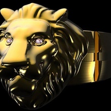 Lion bague bijoux conception sculpture 3d print model - Mito3D
