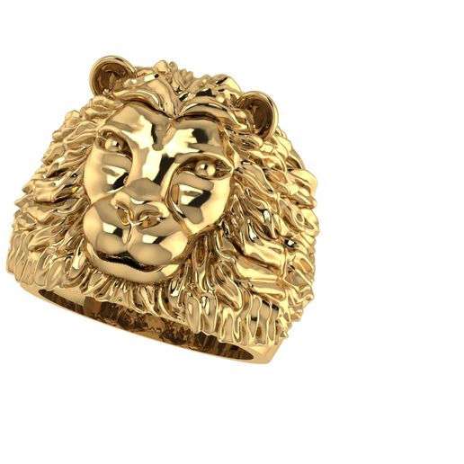Lion bague bijoux lion ring art fashion gents head 3D print model - Mito3D