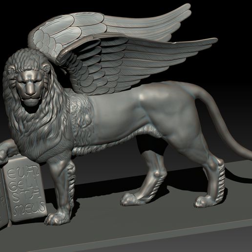 lion saint mark art statue marc zbrush 3D print model - Mito3D
