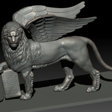 lion saint mark art statue marc zbrush 3d print model - Mito3D