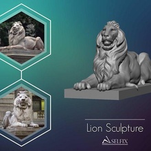 Lion sculpture 3d impression modèle art marbre statue luxe décor prix argent antique ancien classique sculptures 3d print model - Mito3D