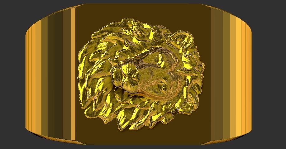 león sello anillo anilloselloleon regalo 3D print model - Mito3D