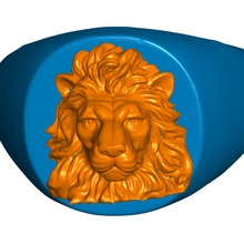 aslan mühür yüzük yeniden boyutlandırma Talimatlar takı hayvan 3d print model - Mito3D