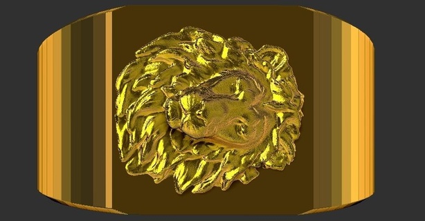 Lion sceau bague anneauxelloléon cadeau 3d print model - Mito3D
