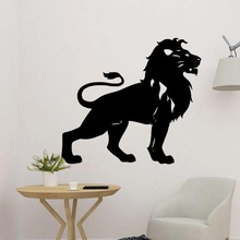 lion silhouette wall decor tatto vector line art 2d_art surfing decoration sculpture 2d 3d print model - Mito3D