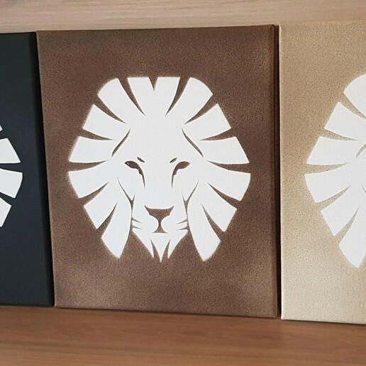 lion stencil - wall art africa animal predator 2d 3D print model - Mito3D